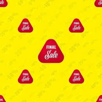Yellow Pattern background sale seamless vector. special friday Stock Illustration