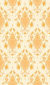 Yellow pattern with damask. Stock Illustration