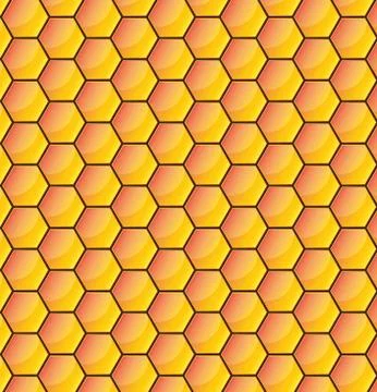 Yellow pattern with honeycomb. Vector illustration 스톡 일러스트