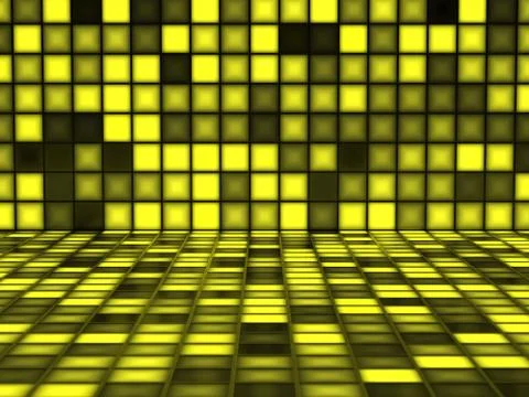 Yellow pattern made out of light cubes Stock Illustration