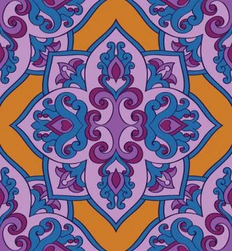 Yellow pattern of purple elements. Stock Illustration