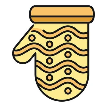 Yellow patterned mitten representing winter fashion accessory 스톡 일러스트