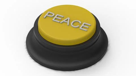 Yellow peace button isolated 3d illustration render イラスト素材