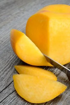 Yellow peach called percoca Stock Photos