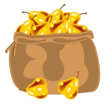 Yellow pear in bag Stock Illustration