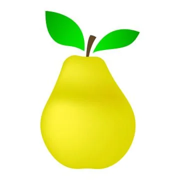 Yellow pear on a white background Stock Illustration