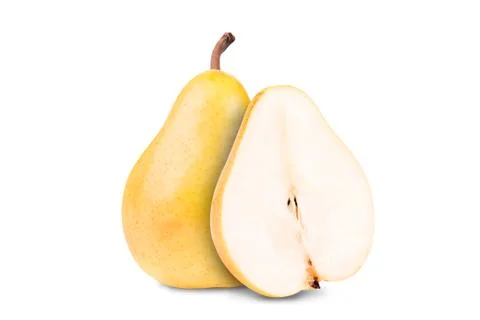Yellow pear on a white background Stock Photos