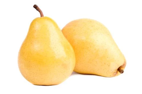 Yellow pear on a white background Stock Photos