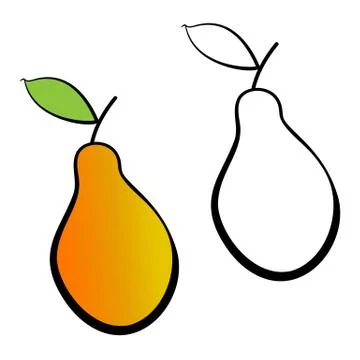 Yellow pears illustration. Stock Illustration