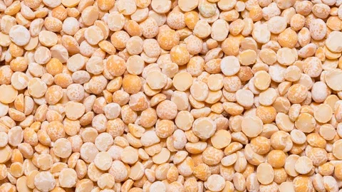 Yellow peas close up, textured background Stock Footage 124470152