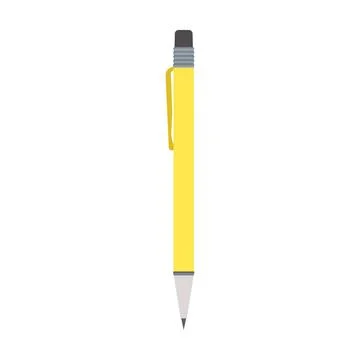  Yellow pen vector flat illustration design isolated on white background Y... Foto stock