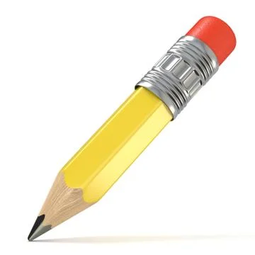 Yellow pencil. 3D Illustrazione stock