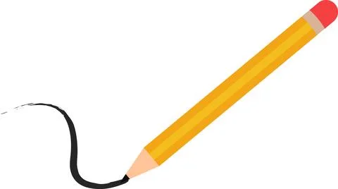 Yellow pencil with black scribbles Stock Illustration