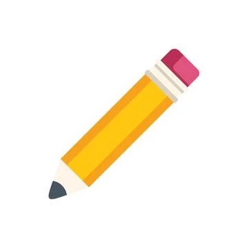 Yellow pencil with eraser drawing tool icon Stock Illustration