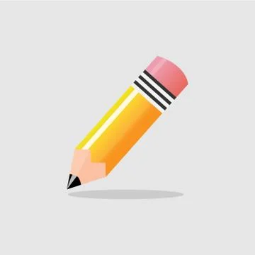 Yellow Pencil isolated. Vector EPS10 illustration. Stock Illustration