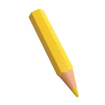 Yellow pencil isolated on white background Illustrazione stock