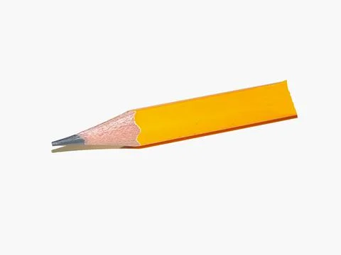 Yellow pencil on white background Stockfoto's