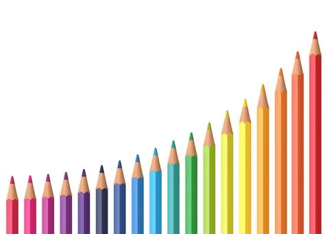 Yellow pencils on technical chart of financial expansion Illustrazione stock