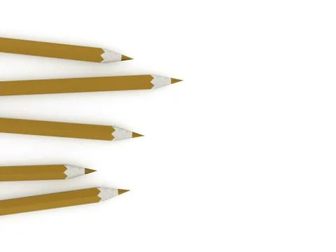 Yellow pencils on white background Stock Illustration