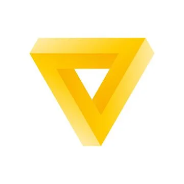 Yellow Penrose triangle 3D icon Illustrazione stock
