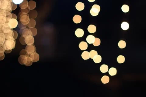 Yellow pentagonal five sided bokeh for overlay background christmas valentine Stock Photos