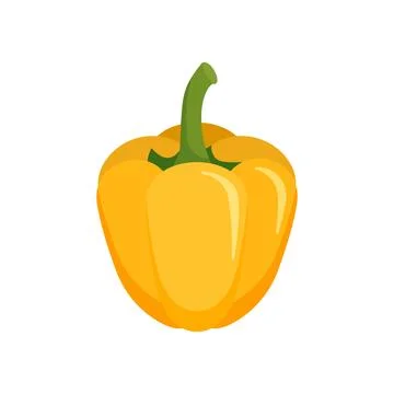 Yellow pepper bell icon in flat style. Fresh paprika vector illustration on.. Illustrazione stock