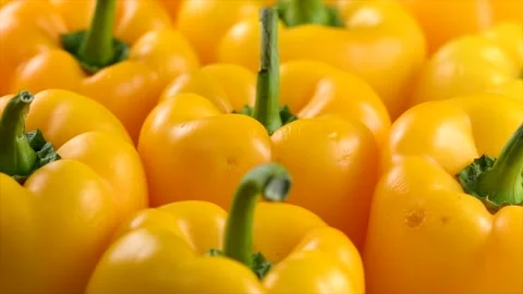 Yellow pepper close up, rotating background. Stock Footage 226397872