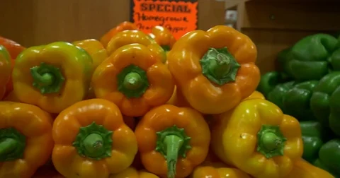 Yellow Pepper CU Video stock 75382635
