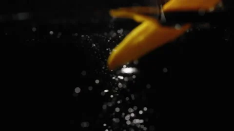 Yellow Pepper Falling Into Water Stock Footage 254598722