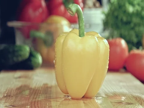 Yellow pepper. Stock Footage 80249381