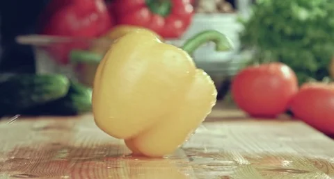 Yellow pepper. Stock Footage 80249484