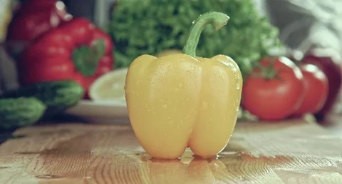 Yellow pepper. Stock Footage 80250565