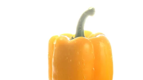 Yellow pepper rotates in frame Stock Footage 46586156