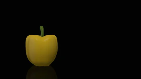 Yellow Pepper turns on itself animation Video stock 238559454