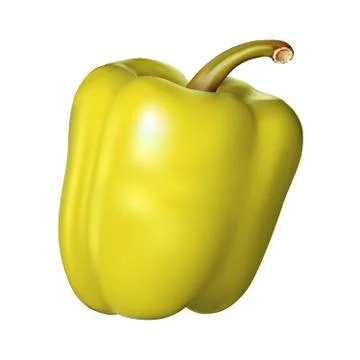 Yellow pepper on white background Stock Illustration