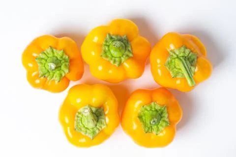 Yellow pepper on a white background. Stock Photos