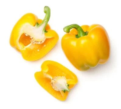 Yellow Peppers Isolated on White Background Stock Photos