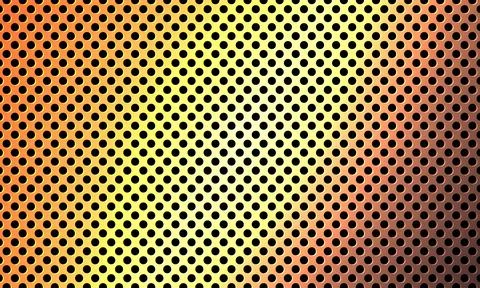 Yellow perforated metal mesh pattern texture background with gradient light. Stock-Illustration