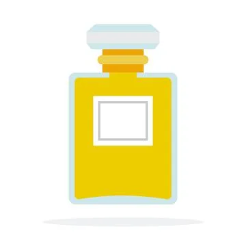 Yellow perfume vector flat material design isolated object on white background. Stockillustratie