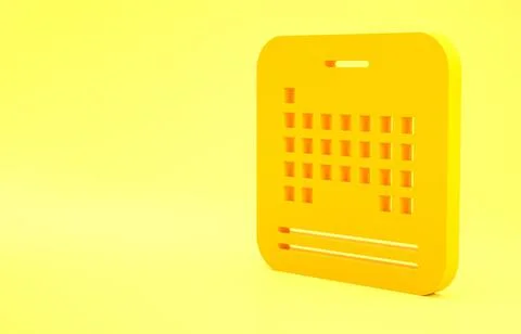 Yellow Periodic table of the elements icon isolated on yellow background. Min Stock Illustration
