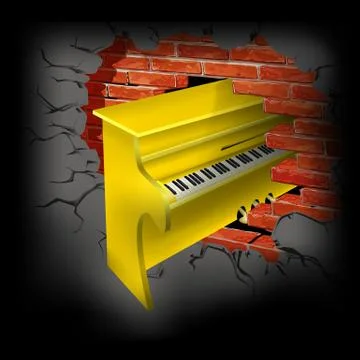 Yellow piano Stock Illustration
