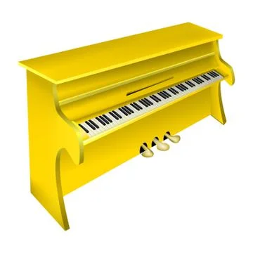 Yellow piano Stock Illustration