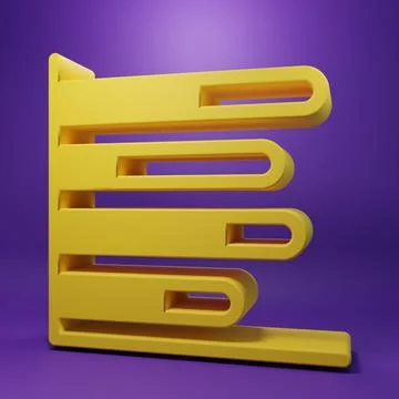Yellow Pie chart infographic icon isolated on purple background. Diagram ch.. 库存插图