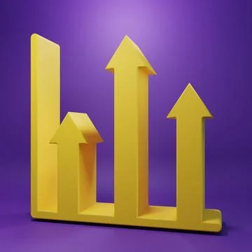 Yellow Pie chart infographic icon isolated on purple background. Diagram ch.. 库存插图