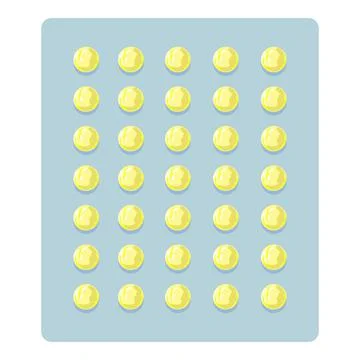 Yellow pill blister icon cartoon vector. Tablet medicine Stock Illustration