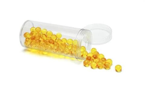 Yellow pills Stock Photos
