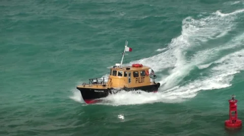 Yellow Pilot Boat Stock-Footage 43163413
