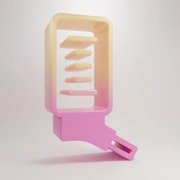 Yellow-pink Automatic drinker for small pets icon isolated on grey backgrou.. Stock Illustration