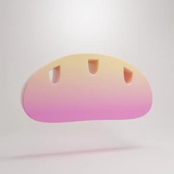 Yellow-pink Bread loaf icon isolated on grey background. Minimalism concept.. Stock Illustration
