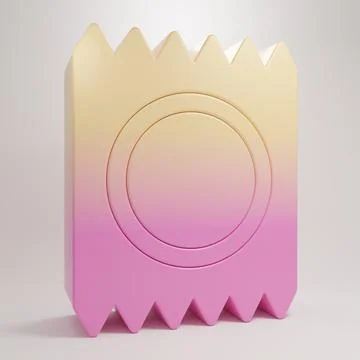 Yellow-pink Condom in package safe sex icon isolated on grey background. Sa.. Stock Illustration